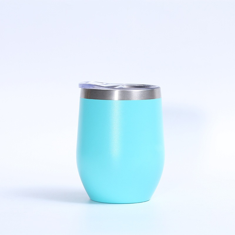 Transfronterizo 12oz de acero inoxidable huevo taza de vino tinto vacío doble taza de aislamiento térmico aislamiento frío taza de aislamiento en forma de U al por mayor