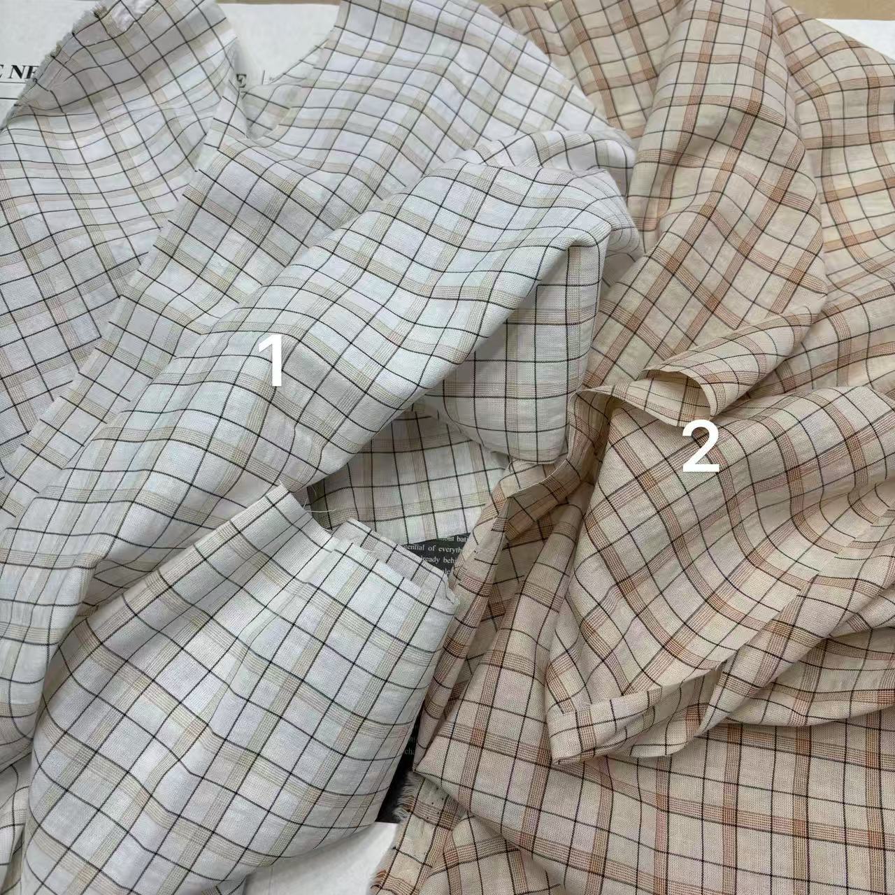 涤棉韩系复古格子春夏衬衫连衣裙吊带衫童装睡衣娃娃衣头饰格子布