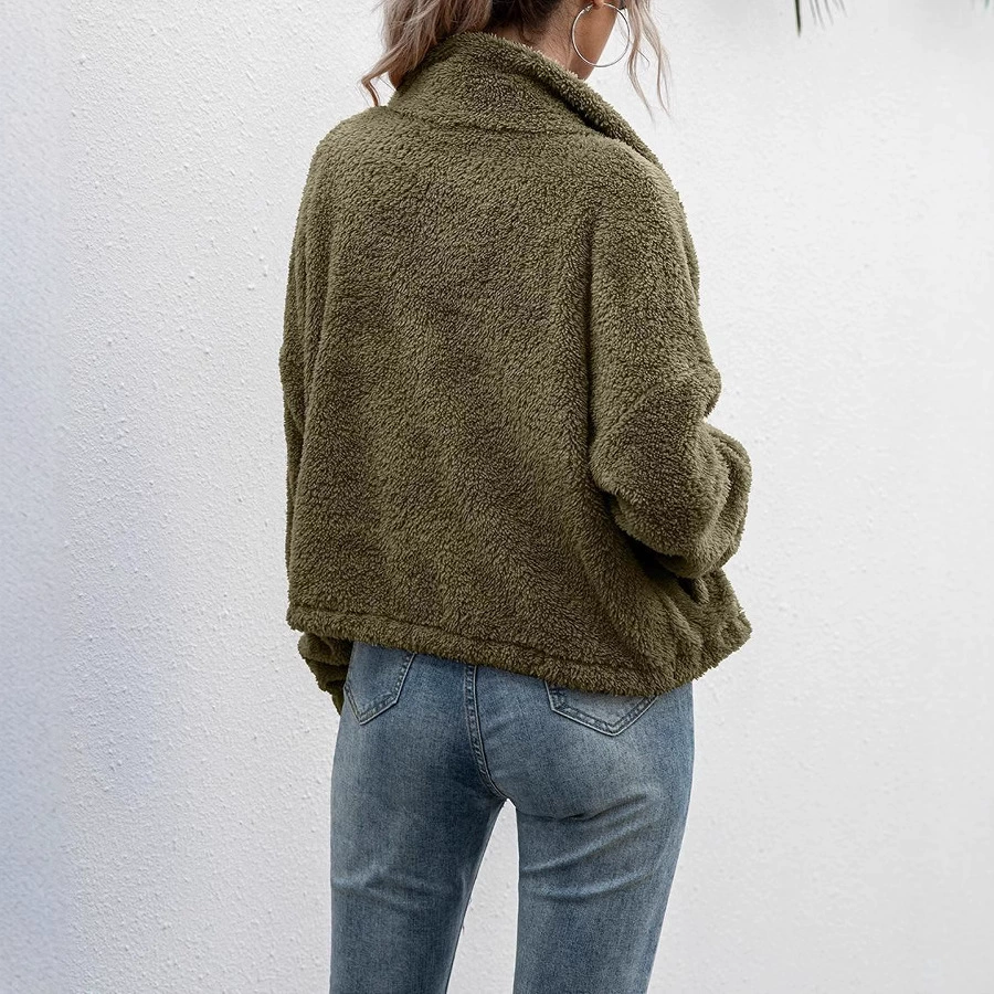 Amazon Европейские и американские трансграничные осенне-зимние новые европейские и американские двусторонние бархатные короткие плюшевые топы, женские модные толстовки, куртки