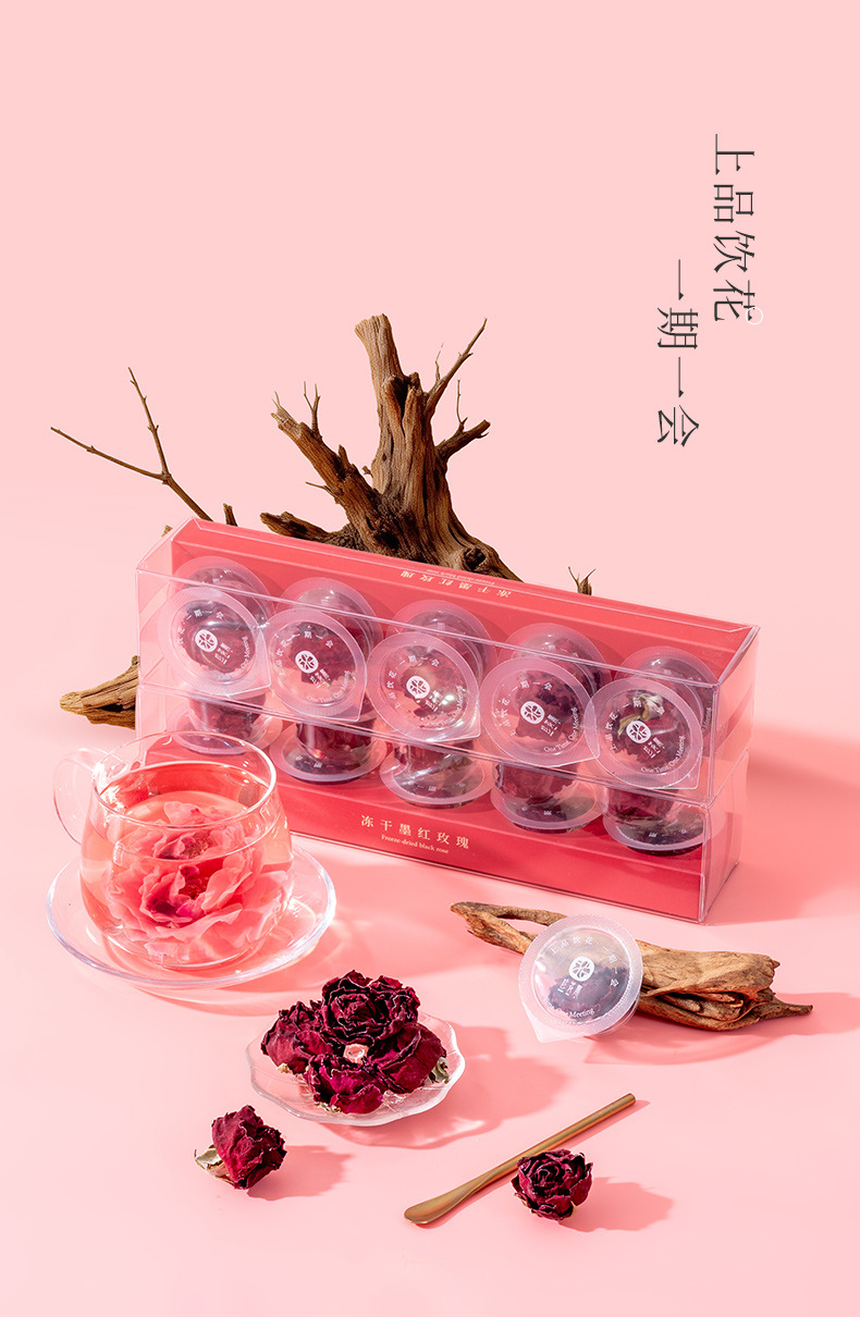 Freeze-Dried Mo Hong Rose Flower Tea 50g Whole Dried Rose Buds for Herbal Infusions overview