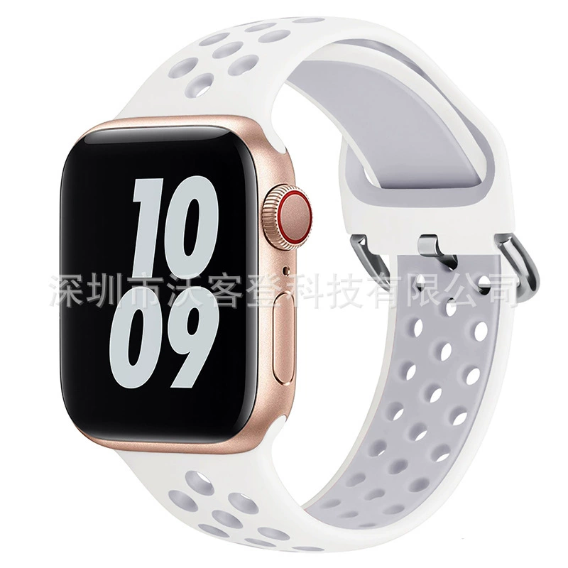Подходит для Apple, силиконовый ремешок Nike с защёлкой, для Apple Watch 8/7/SE/6/5/4/3/2/1, двухцветный силикон