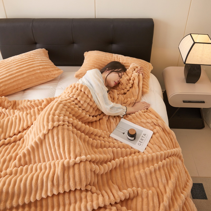 Manta de felpa de conejo color sólido, manta de oficina o sofá, manta de regalo de terciopelo suave