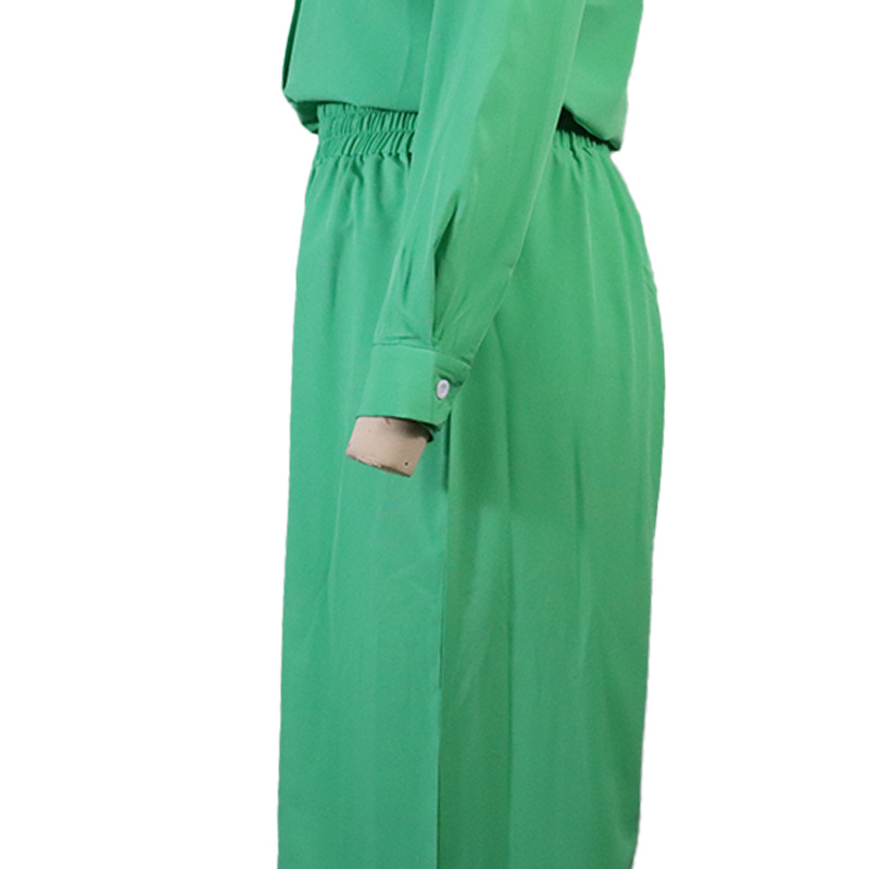 GraceChic FD685 In Stock 2024 Hot-Selling Women's Solid Color Fashion Sexy Cardigan Shirt Casual Wide-Leg Pants Two-Piece Set_voghion.com