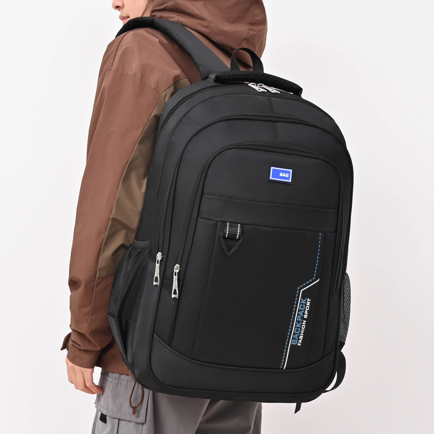 New Business Backpack for Couples, Large Capacity, Wear-Resistant, Casual Computer Bag, Outdoor Multi-Functional Spine-Protecting Travel Bag
