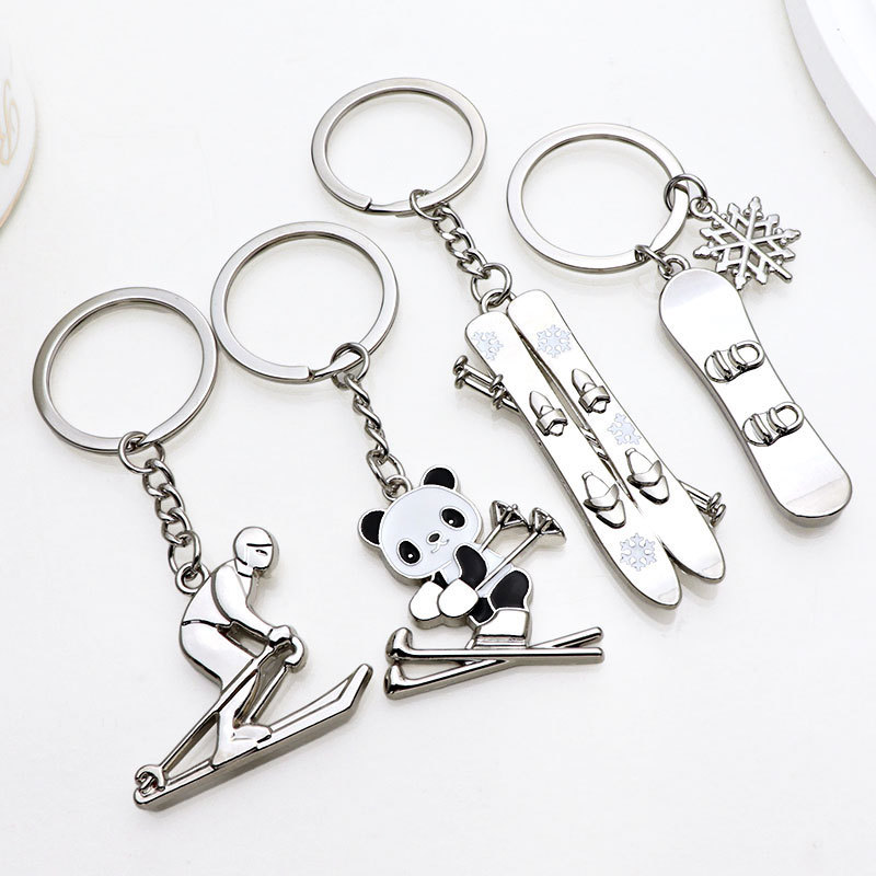 Ski Race Keychain Pendant Custom Panda Keychain Gift Creative National Treasure Panda Pendant Keychain