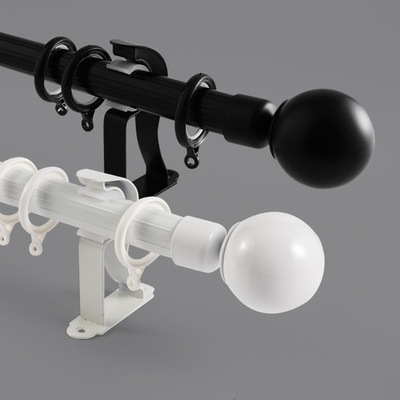 Rome bar curtain rod black Single pole Double pole track Pole Northern Europe Simplicity aluminium alloy thickening