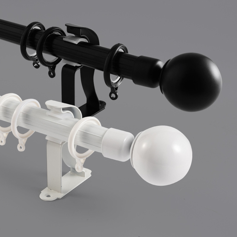 Rome bar curtain rod black Single pole Double pole track Pole Northern Europe Simplicity aluminium alloy thickening