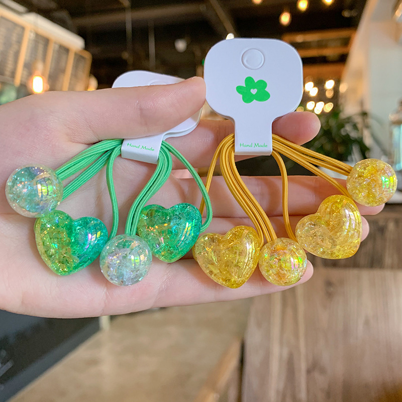 19g Weight Hair Tie Hair Accessories Type 2 pairs Quantity Casual, Daily Occasion Acrylic Material Heart Shape, Horse Pattern All Seasons Season Kid'S, Women's Gender Sweet Style Sweet Kid'S Women's Heart Shape Horse Acrylic Hair Tie 4