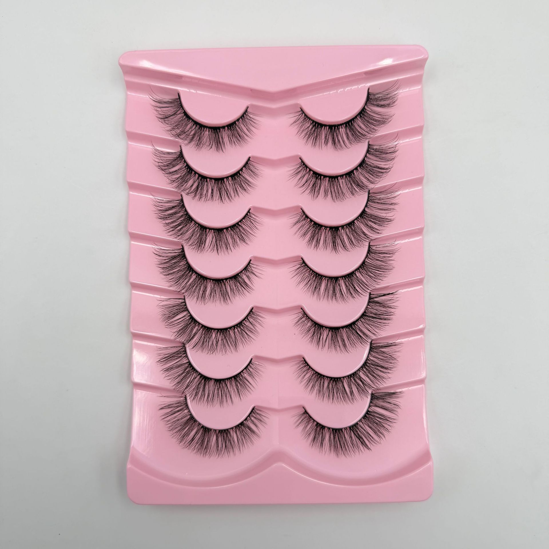 Explosiones transfronterizas de 7 pares de ojos de zorro, pestañas falsas, pestañas gruesas, pestañas de gato, pestañas falsas, pestañas alargadas, pestañas falsas