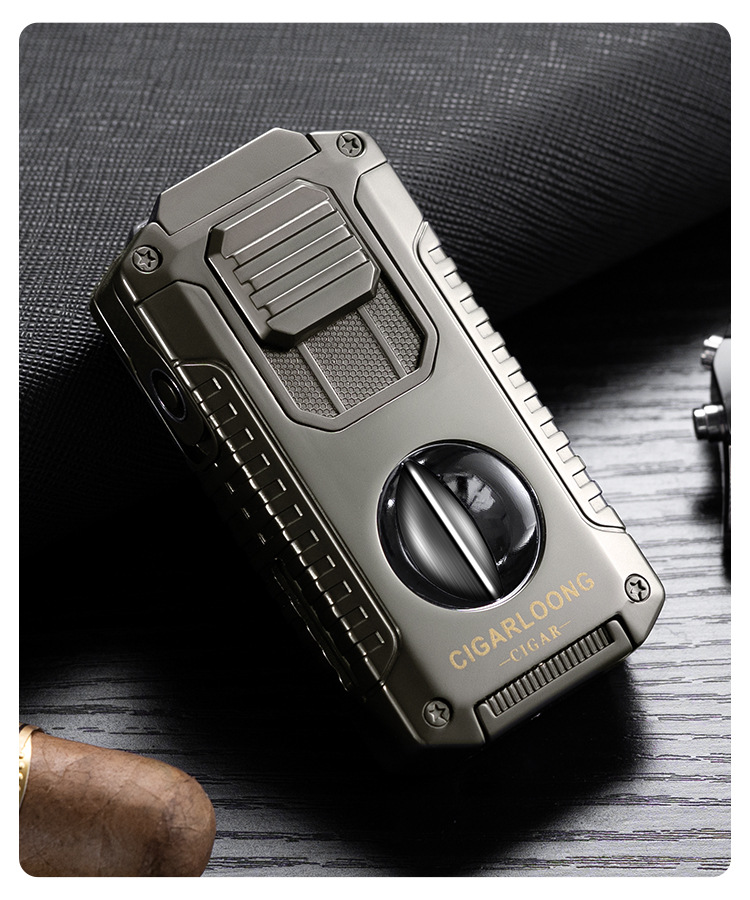 5-in-1 Multi-Function Convenient Cigar Cutter Drill Holder Needle Integrated Lighter CL-24HX_voghion.com