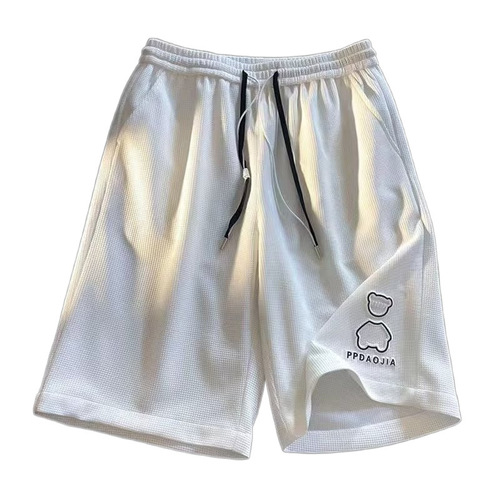 Manufacturer's direct supply small brown five 6-point shorts for men, loose wide-leg summer streetwear brand, checkered casual sports basketball style