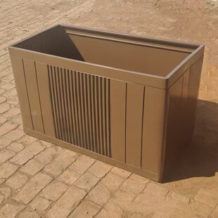 Outdoor Metal Flower Box Galvanized Plate Stainless Steel Flower Pot Square Community Exhibition Hall Sales Department Flower Pot Green Plant Pot