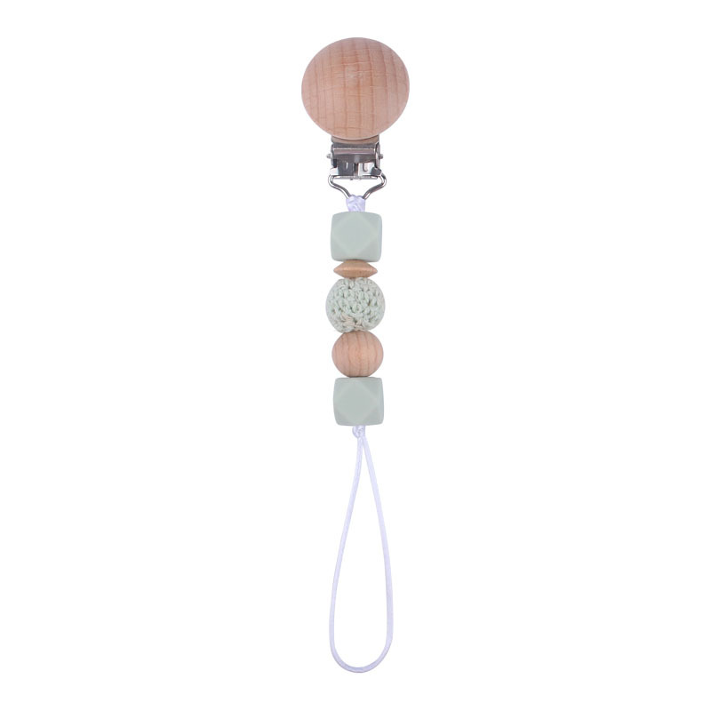 Nuevos suministros para bebés Clip de haya calmante bebé cuentas octogonales de silicona cadena anti-caída Amazon AliExpress