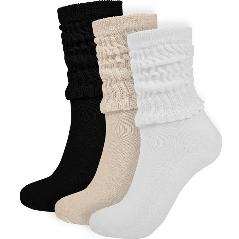 European and American Style Long Thick Casual Socks Macaron High Socks Loose Bubble Socks Cross-Border Foreign Trade Socks Wholesale