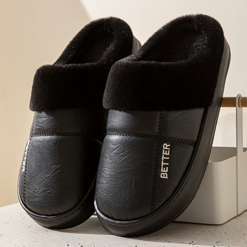 Winter extra large polyurethane non-slip keep warm slippers platform, plus size