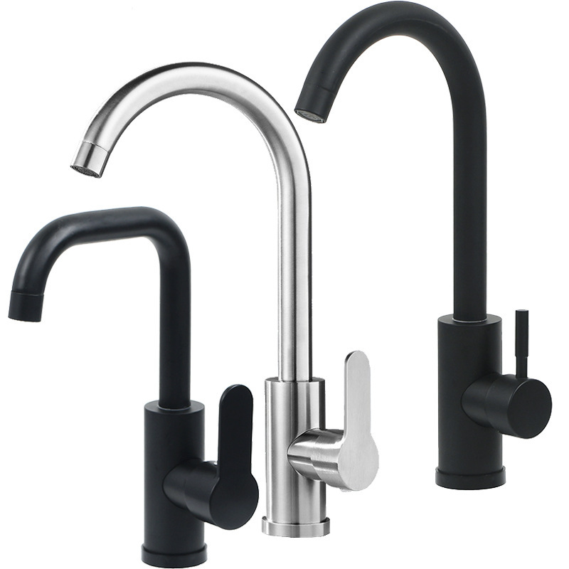 Kitchen Faucet Hot and Cold 304 Stainless Steel Faucet Sink Faucet Bathroom Sanitary Ware Manufacturer Wholesale