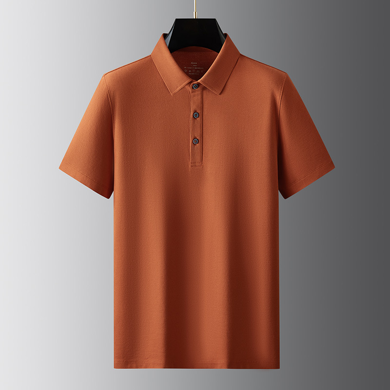 Summer Cool Polo Shirt Men's Solid Color Polo Collar Business Casual Short sleeved T-shirt Shirt Collar Half Sleeve_voghion.com