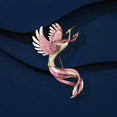 Yaxa sancaqları Phoenix Brooch, Luxurious, Elegant - purple