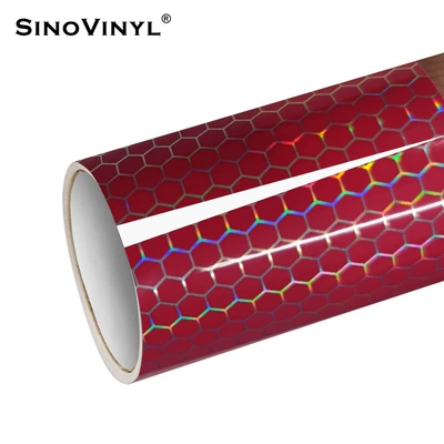 color changing film, Automotive Film - 15218-m-honeycomb-laser-rose-red