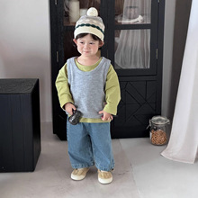 儿童服装2025新款秋装宝宝衣服针织背心秋款韩版童装男童秋季套装