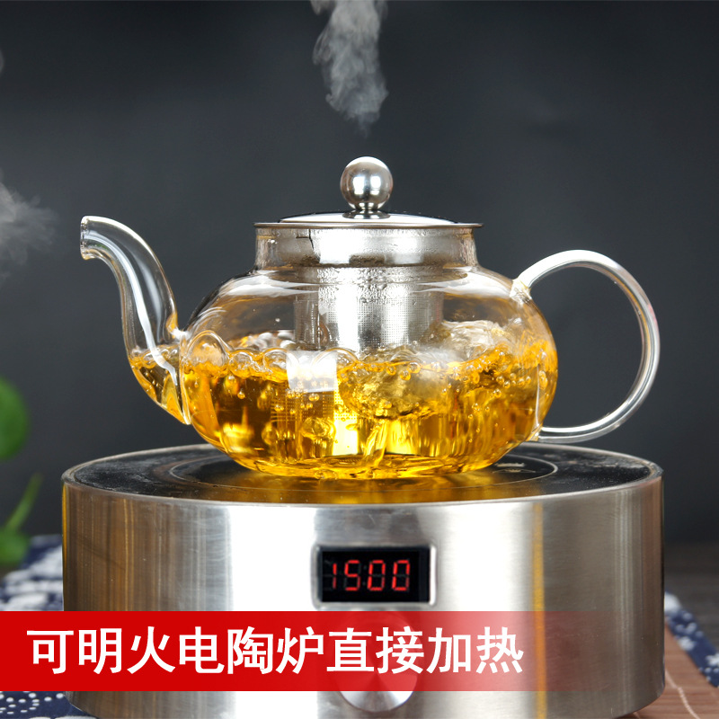 Batch Wholesale Heat-resistant Glass Tea Set, Filter Household Flower Tea Pot, Tea Strainer, Gongfu Tea Pot, Activity Gift