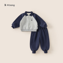 宥宝童装儿童卫衣套装加绒冬季新款韩版宽松运动套装男童两件套