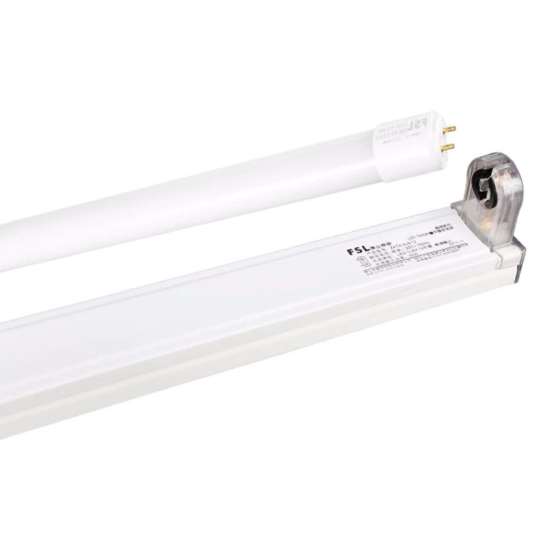 Светодиодная лампа FSL Foshan Lighting T8, однотрубная, с одинарным/двойным коннектором, для бытового использования, пластиковая, энергосберегающая.