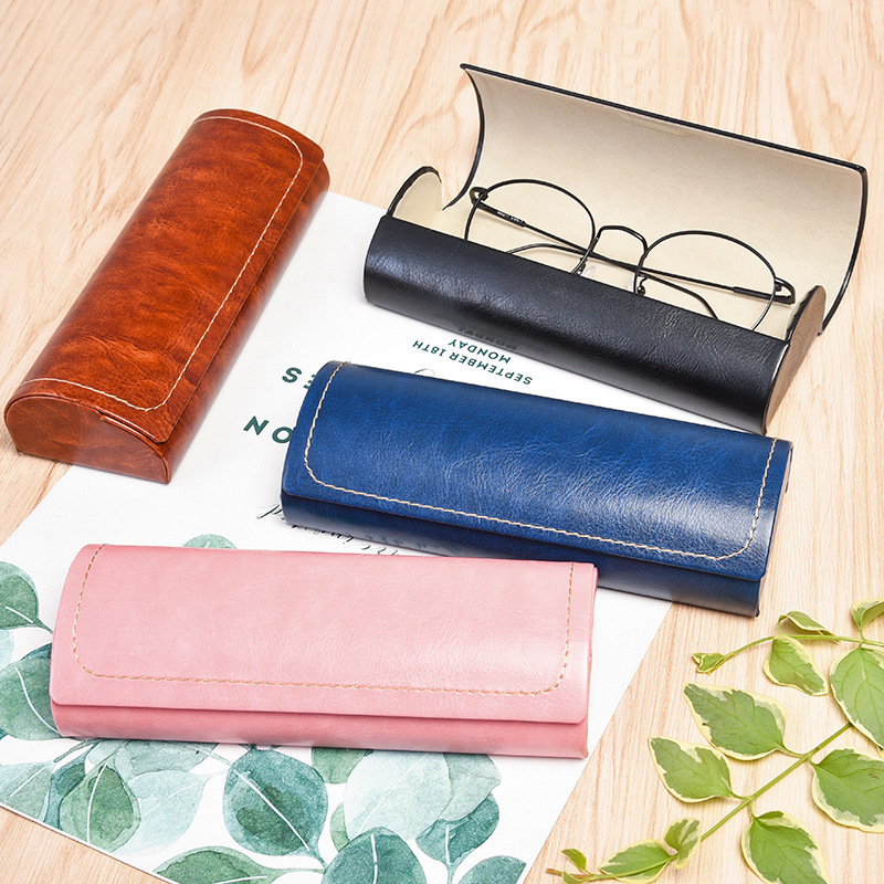 Glasses case for women South Korea high-looking retro leather simple creative personality portable student male eye Box Wholesale