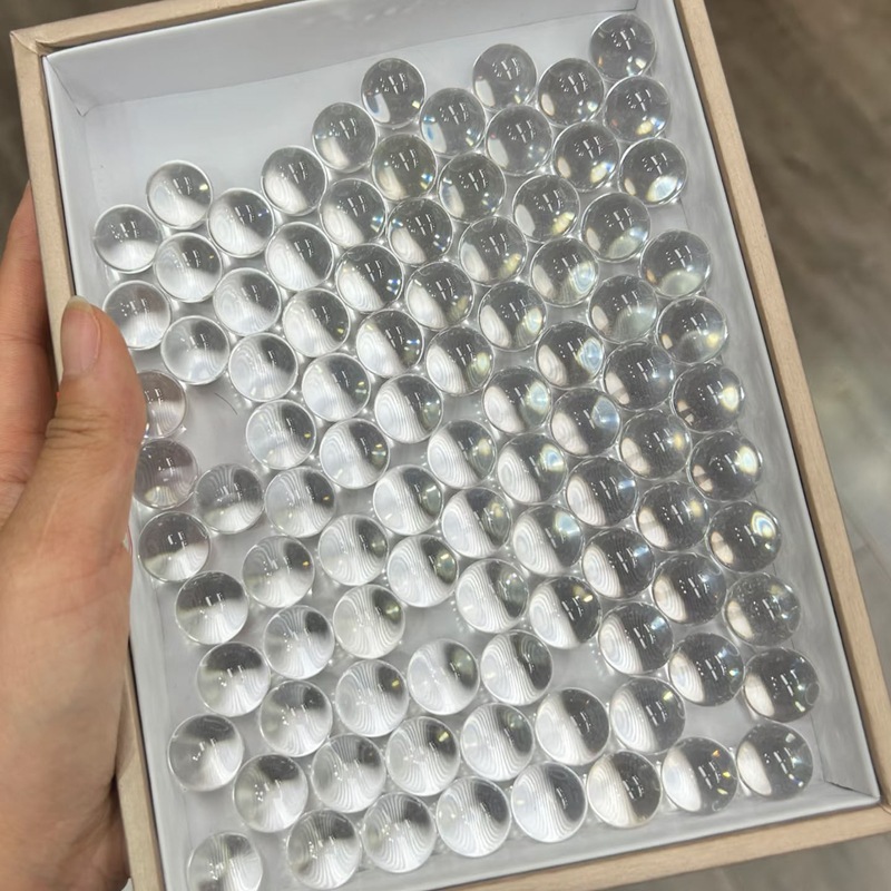 天然白水晶泡泡珠圆珠配件半成品未打孔可镶嵌diy项链耳钉吊坠女|undefined