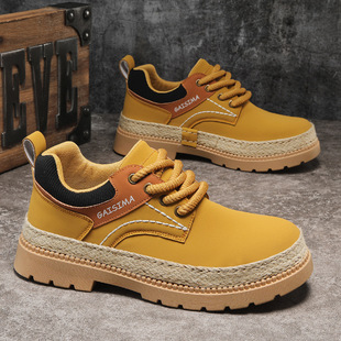 2024 Tooling Shoes Men's Autumn Work Site Labor Insurance Shoes Men's Thick-soled Wear-resistant Low-top Casual Martin Boots