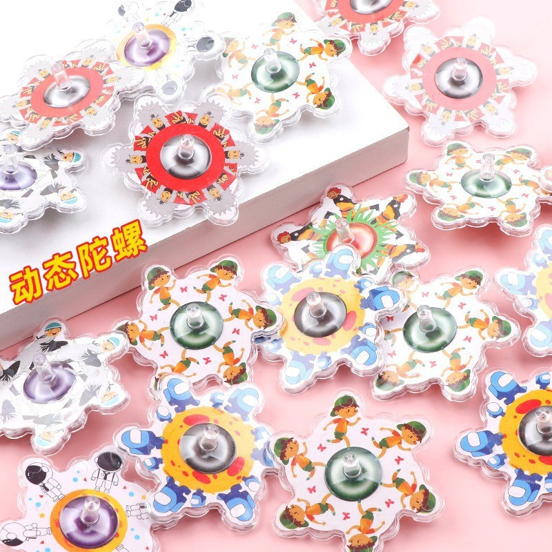 Hexagonal rotating spinning top for kindergarten