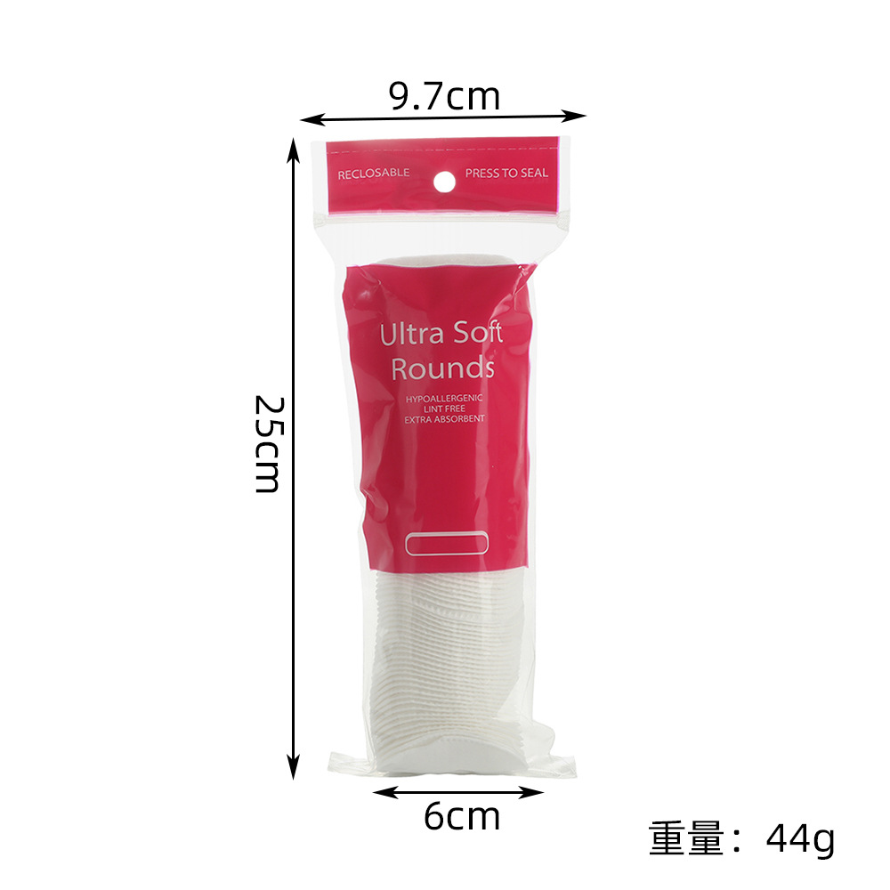 Transfronterizo redondo algodón cosmético agujero de agujero cerrado borde de tres capas de algodón desmaquillaje grueso 100 piezas de bolsa de algodón húmedo plano
