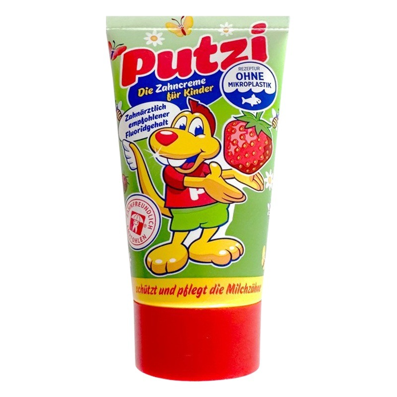 German imported Putzi toothpaste low fluoride plus calcium fruit strawberry fluoride 0-3-6 years old 50ml