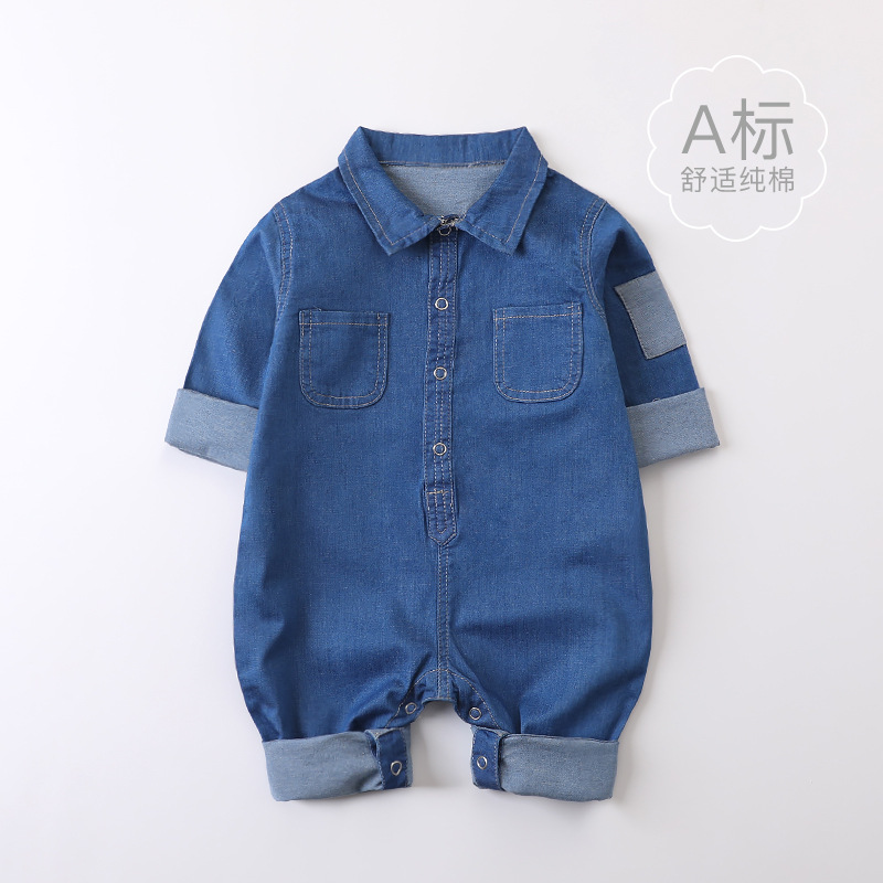 Dark pocket denim jumpsuit