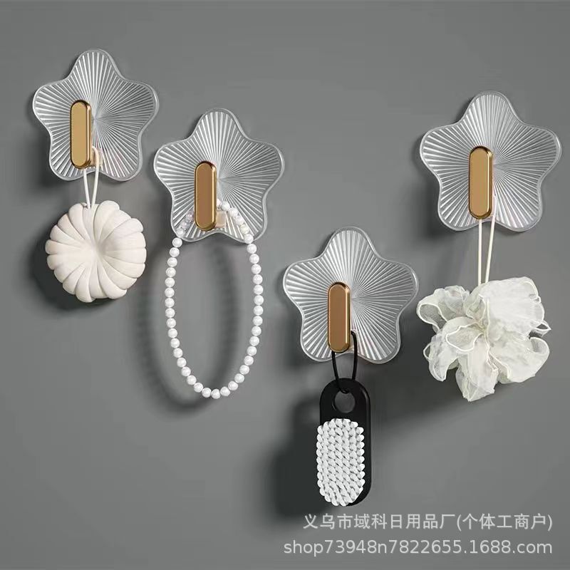 Strong Traceless Hook Star Adhesive Hook Simple No-Drill Storage Rack Wall Door Back Clothes Hook Adhesive Hook Super Strong