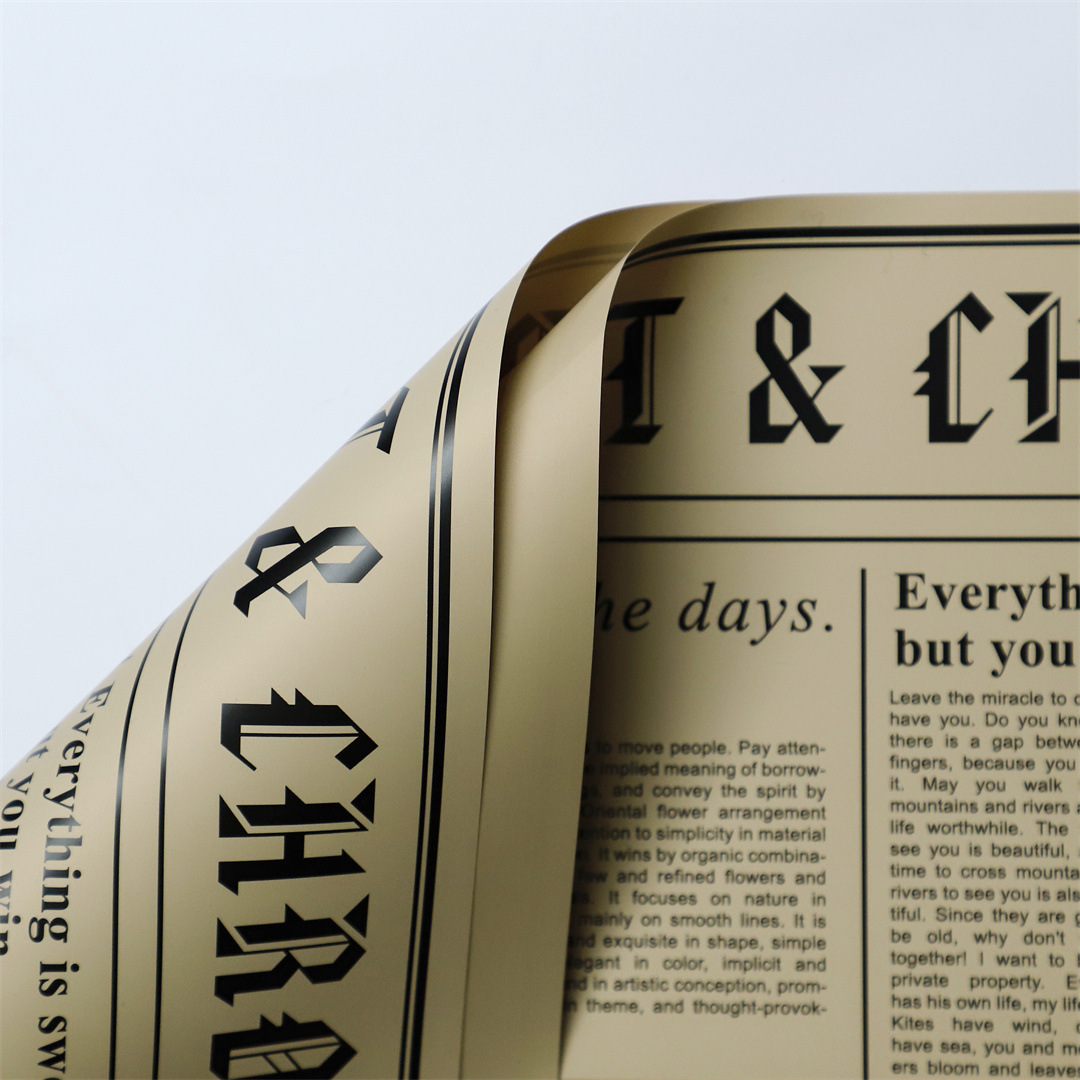 Nuevos productos de fábrica de fiesta de flores en inglés serie de papel de embalaje de flores bicolor florista paquete de flores de papel de embalaje de flores