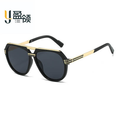 Aviator Men's Sunglasses, High-End New Glasses, Cross-Border Anti-Uv Toad-Shaped Black Driving Sunglasses