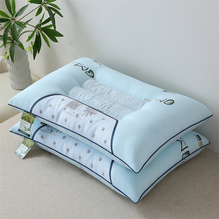 하늘색 뜸쑥 모양 베개