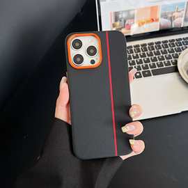 适用金属镜头保护套iphone16高级商务贴皮手机壳苹果17pm防指纹