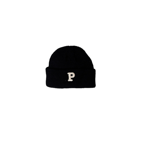 ins baby hat autumn and winter baby knitted hat warm and versatile winter P letter solid color thickened wool hat