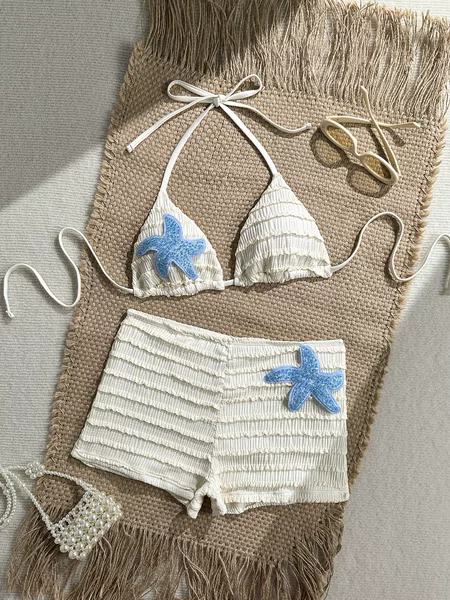 2026 European and American Sexy Star Beach Vacation Two-Piece Swimwear Bikini Cross-Border