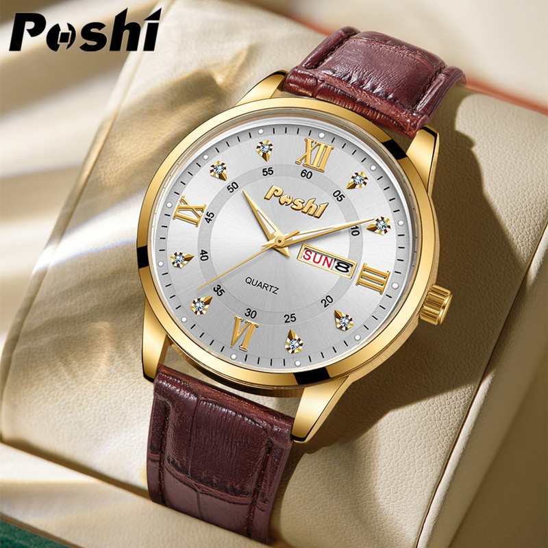 POSHI marca impermeable luminoso nuevo reloj de hombre correa de pareja reloj de cuarzo reloj de mujer de moda