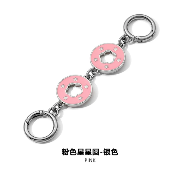 H-69 pink star circle-silver buckle 14CM