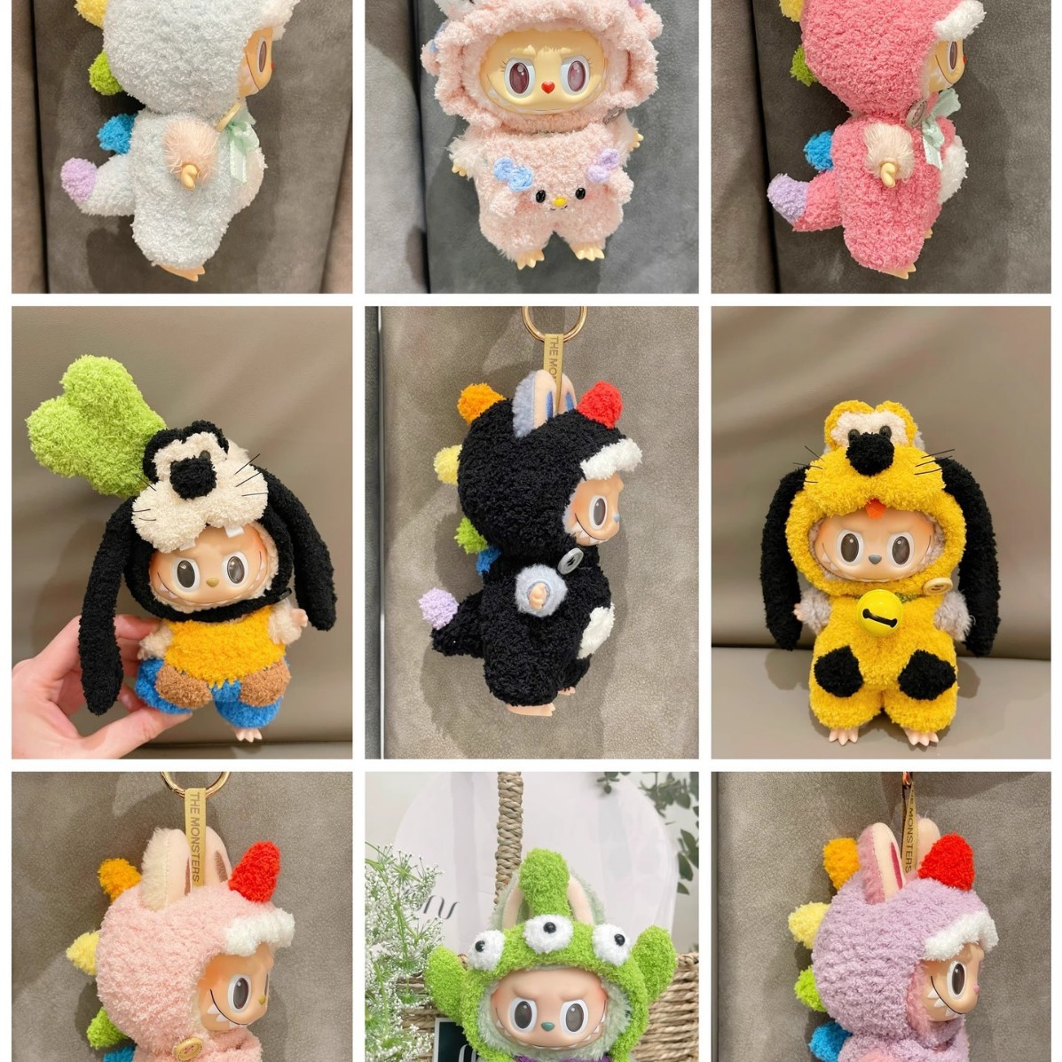 labubu手作娃衣坐坐派对盲盒拉布布衣服毛绒搪胶脸着替钩针衣服挂