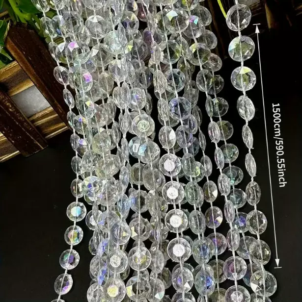亚克力珠帘水晶珠链珠串diy手工隔断门帘风铃婚礼布置吊顶装饰