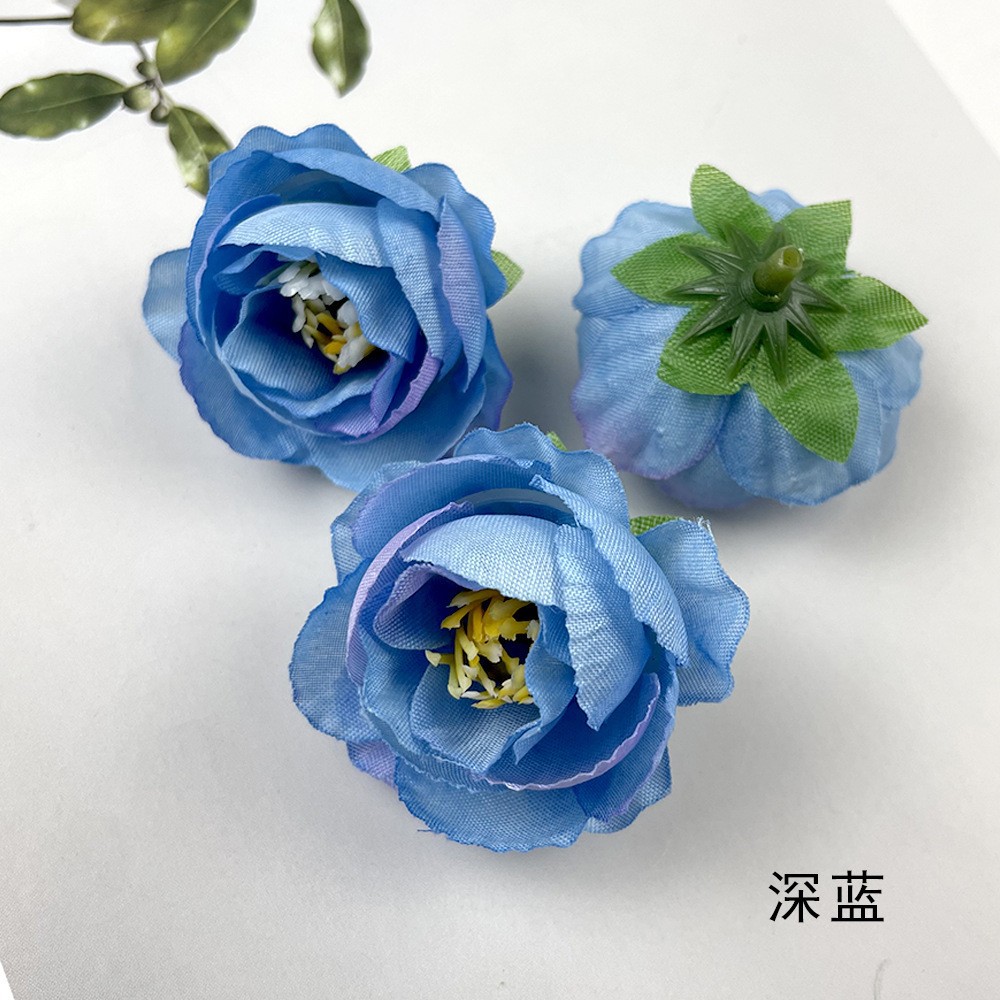 Simulated Small Exquisite Peony Flower Head DIY Hairpin Flower Headdress Material Kit Silk Cloth Artificial Flowers Wedding Hall Flower Wall Flower Arrangement