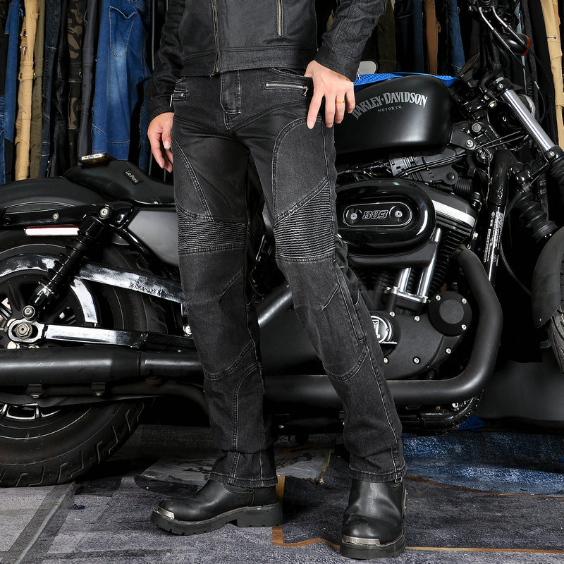 VOLERO Volum Gong pantalones vaqueros de la motocicleta de los hombres de verano de malla transpirable motocicleta anti-caída pantalones resistentes al desgaste anti-desgarro