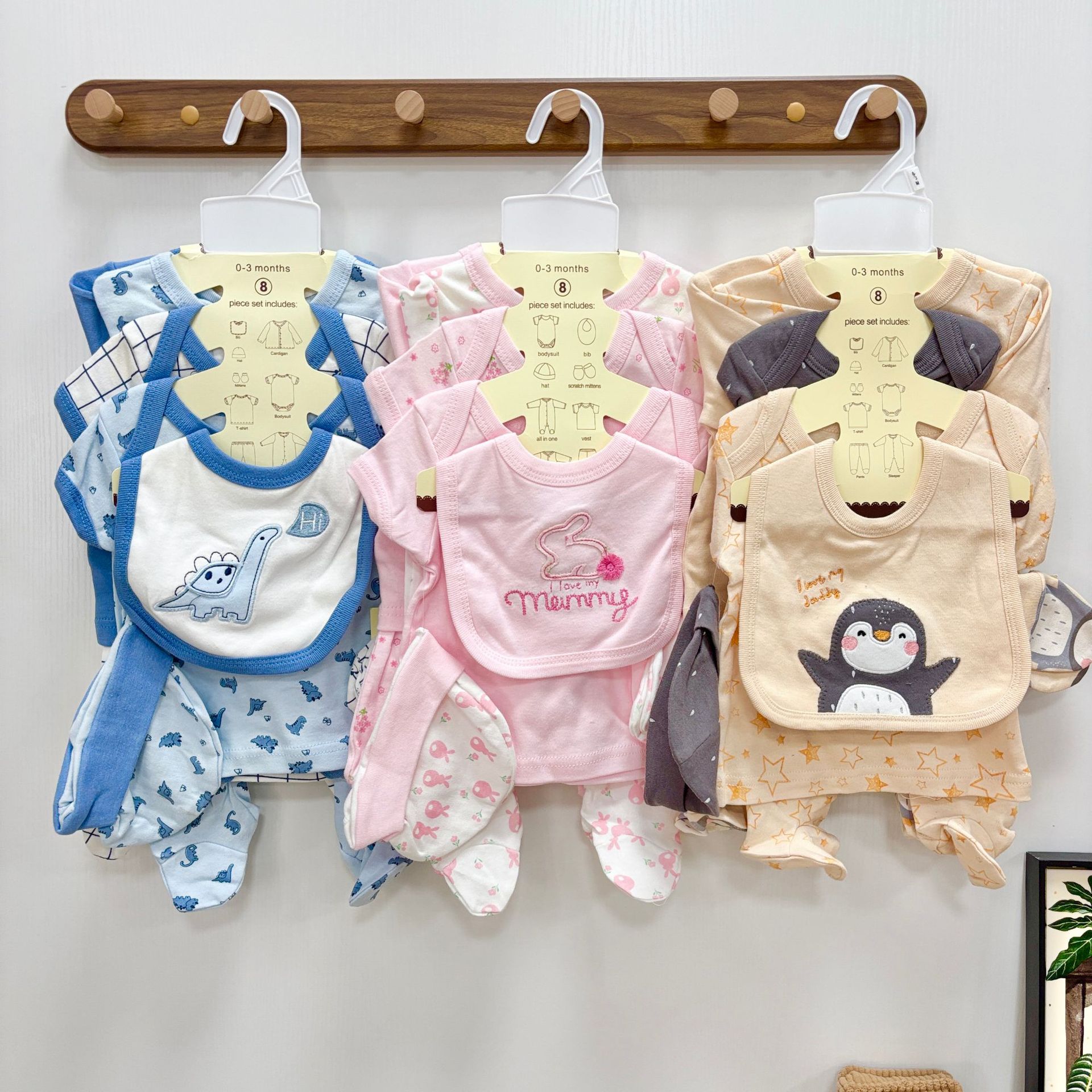 Nuevo conjunto de caja de regalo para recién nacidos 8 piezas conjunto de ropa de escalada chaqueta de ropa de escalada con un bacal guantes conjunto de accesorios