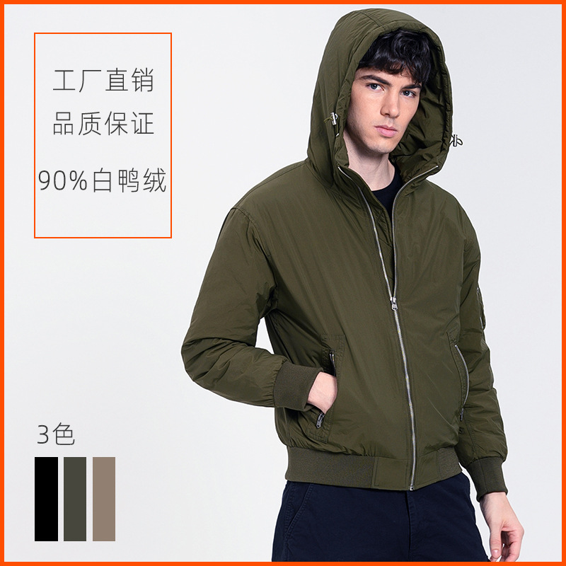 Chaqueta casual de invierno chaqueta de vuelo de los hombres chaqueta de moda juvenil marca de béisbol uniforme chaqueta de ropa de trabajo con capucha al por mayor