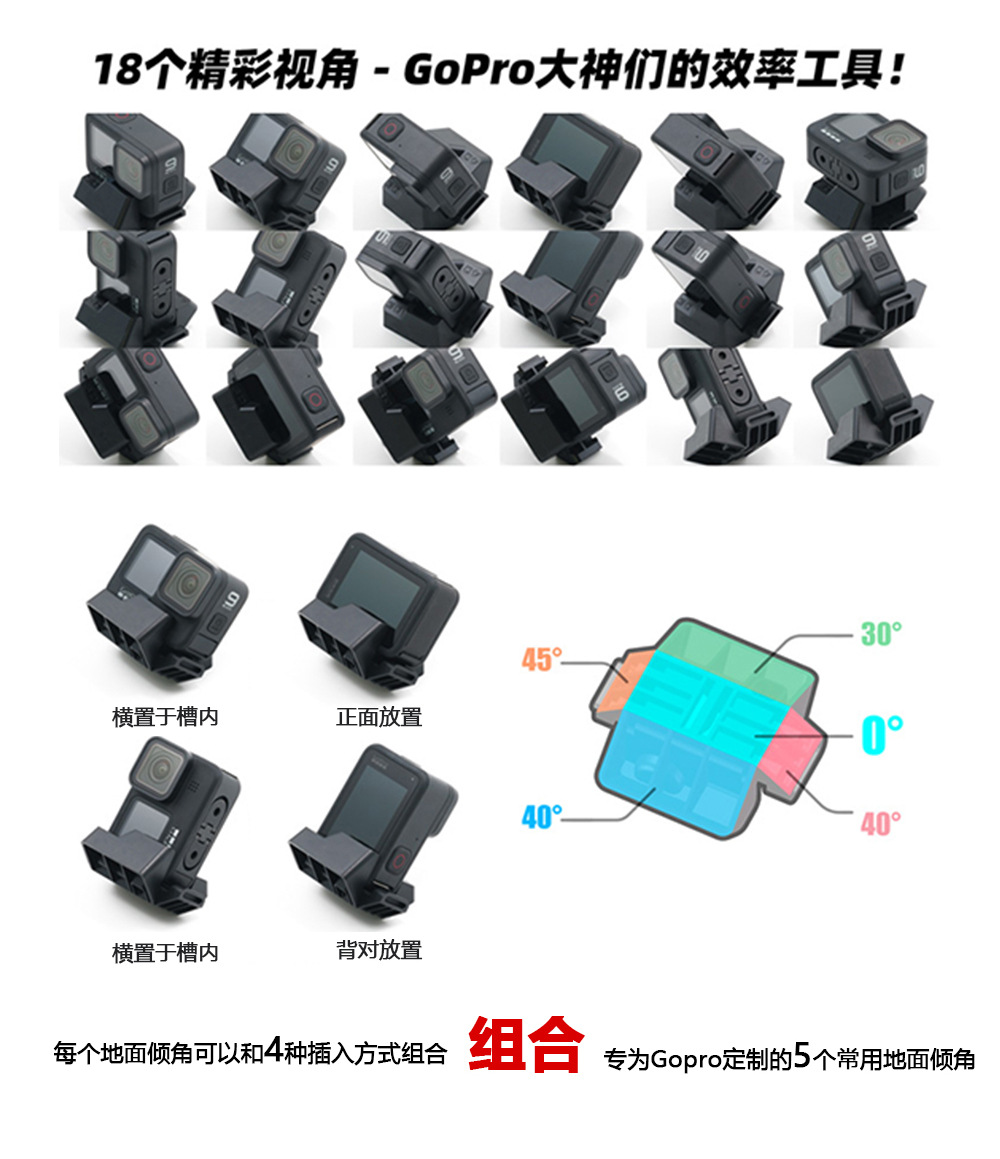 スポーツカメラ共通部品j型アダプターベースアダプターロングネジ一体ベース自撮り五本指リング
